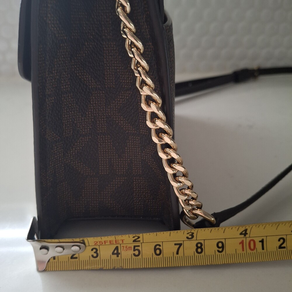 Michael Kors Grace Medium Envelope MK Signature Monogram Top Handle Crossbody - Picture 10 of 14